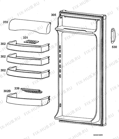 Взрыв-схема холодильника Electrolux SK23111 - Схема узла Door 003